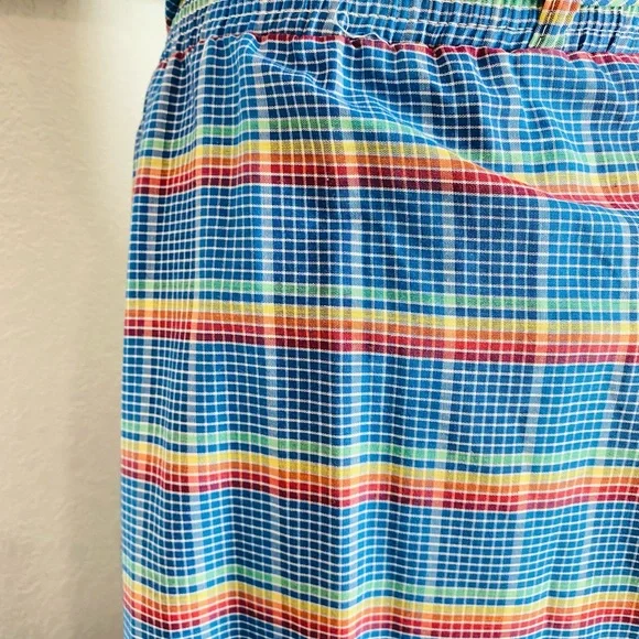 Plaid Ruffle Hem Skirt - Blue and Red - Picture 6 of 12